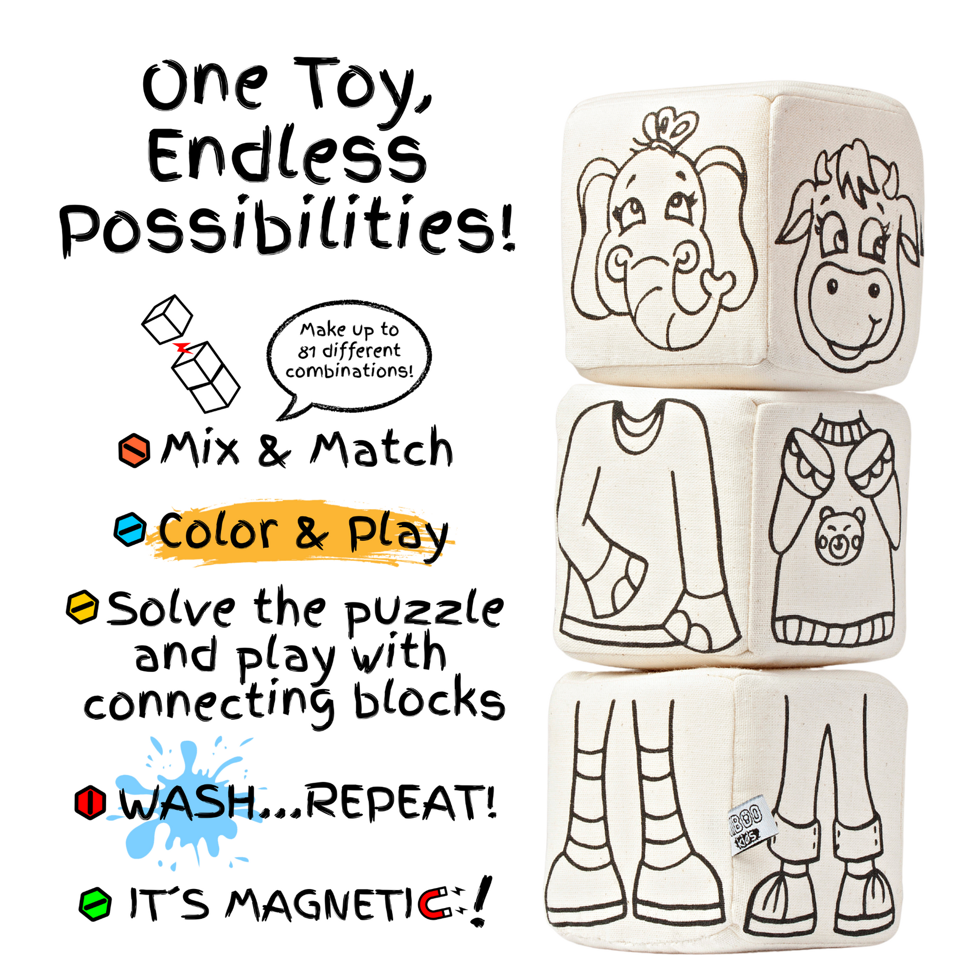 Kiboo Blocks with Magnets - Animal Set