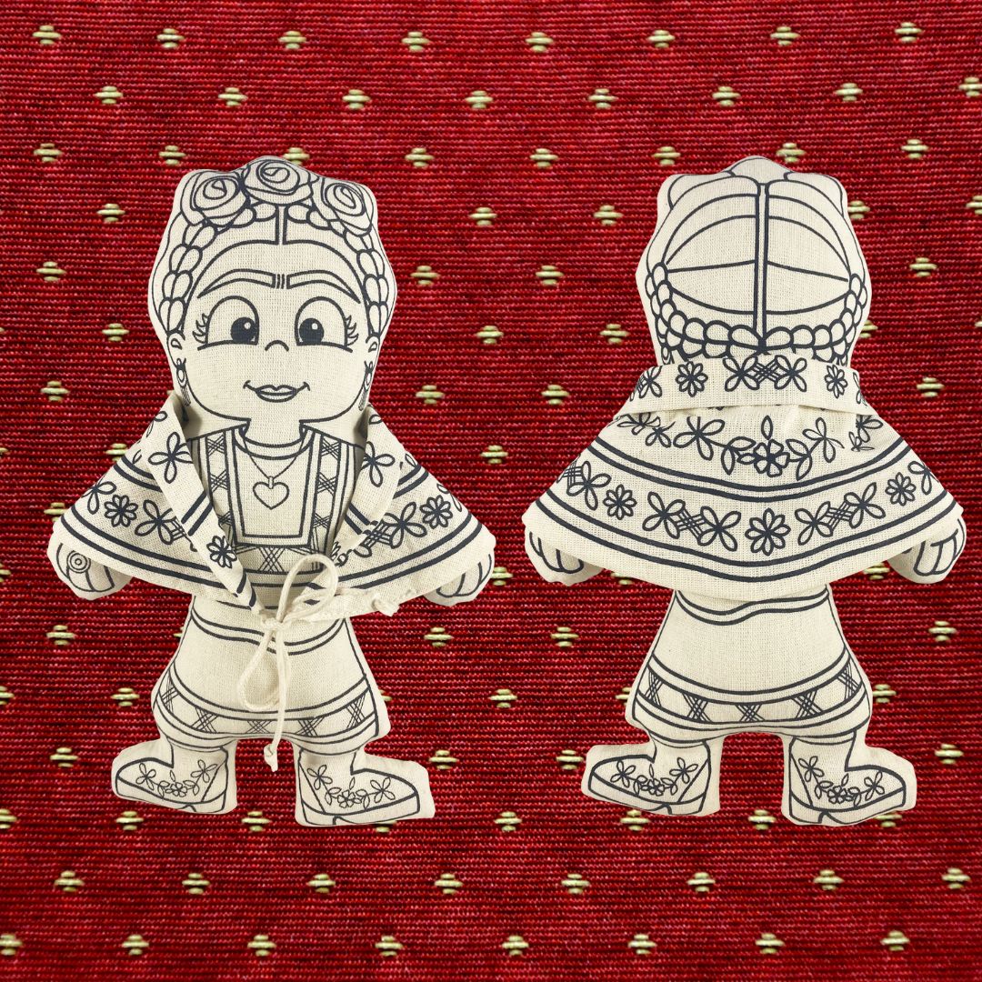 Kiboo Kids Artists Series: Frida with Shawl Coloring Set - Washable and Reusable for Creative Play