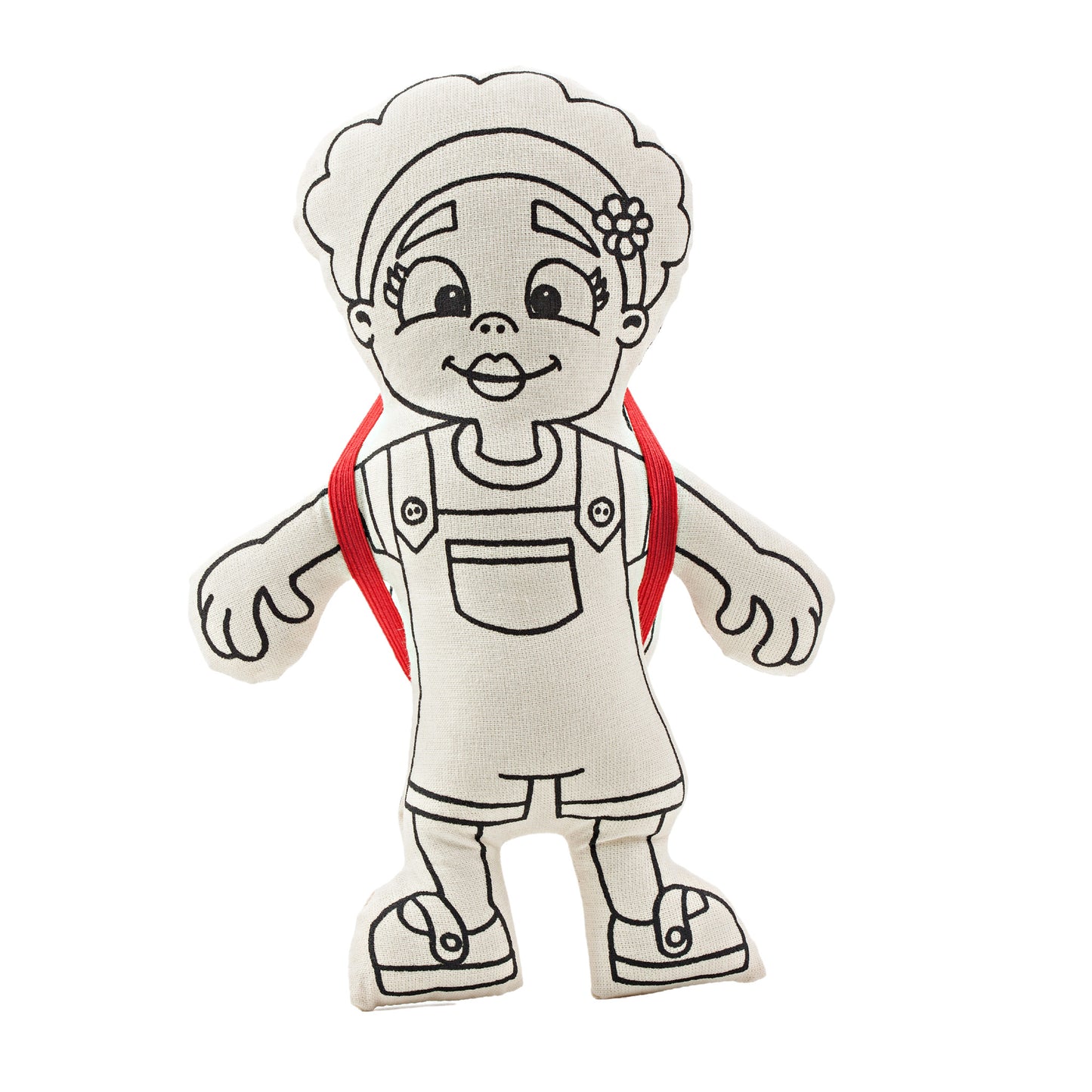 Girl with Flower Headband - doll for coloring - Kiboo Kids