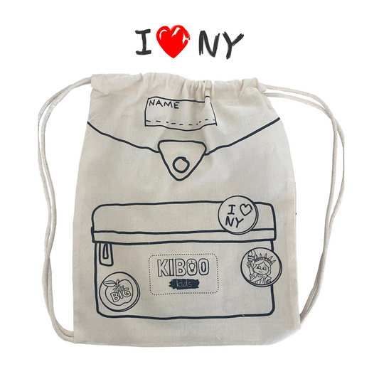 Kiboo Child-Size Drawstring Backpack for Coloring - I Love NY