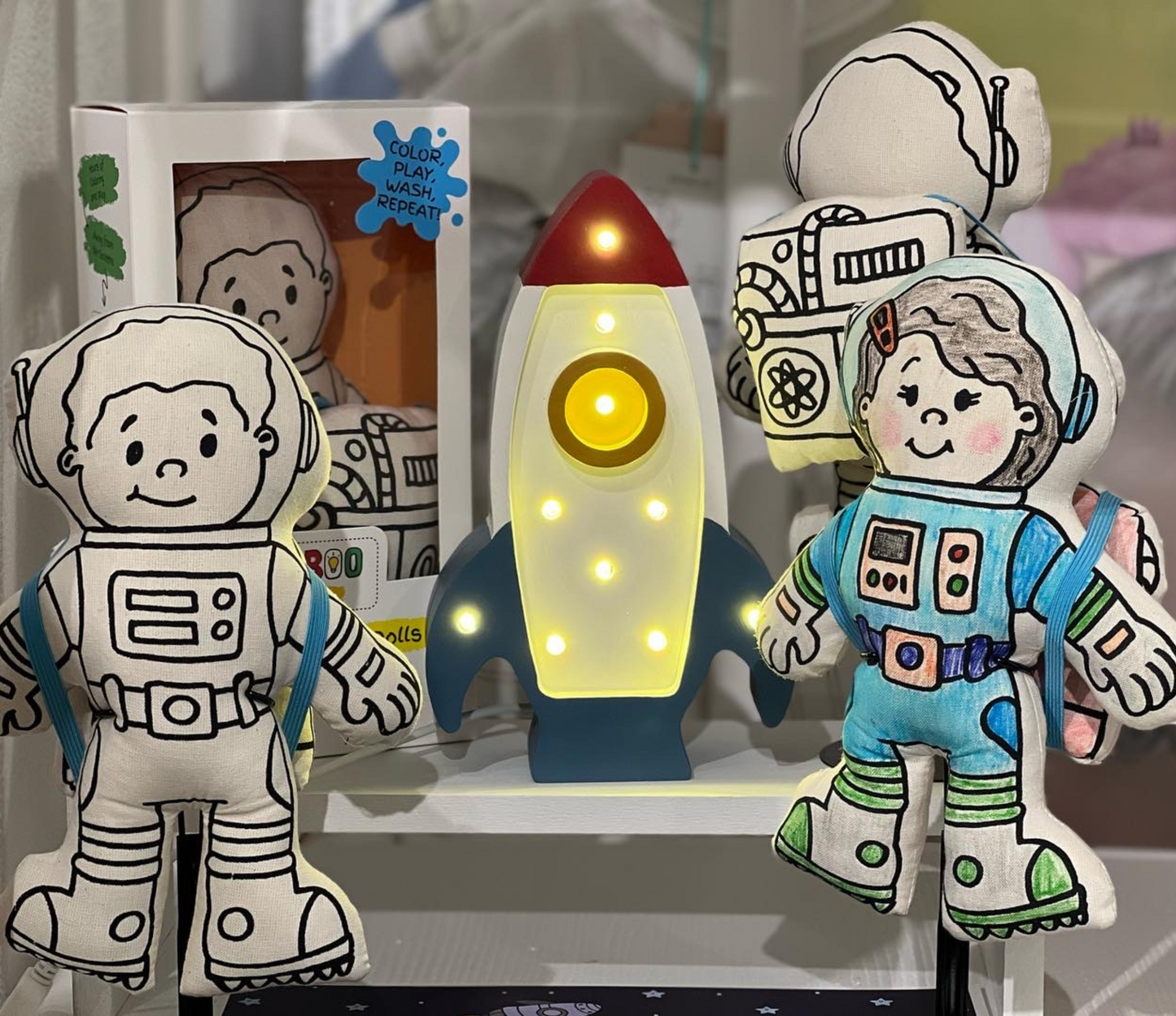 Color and Play Doll - Kiboo Kids - Astronaut with Mini Backpack - Girl