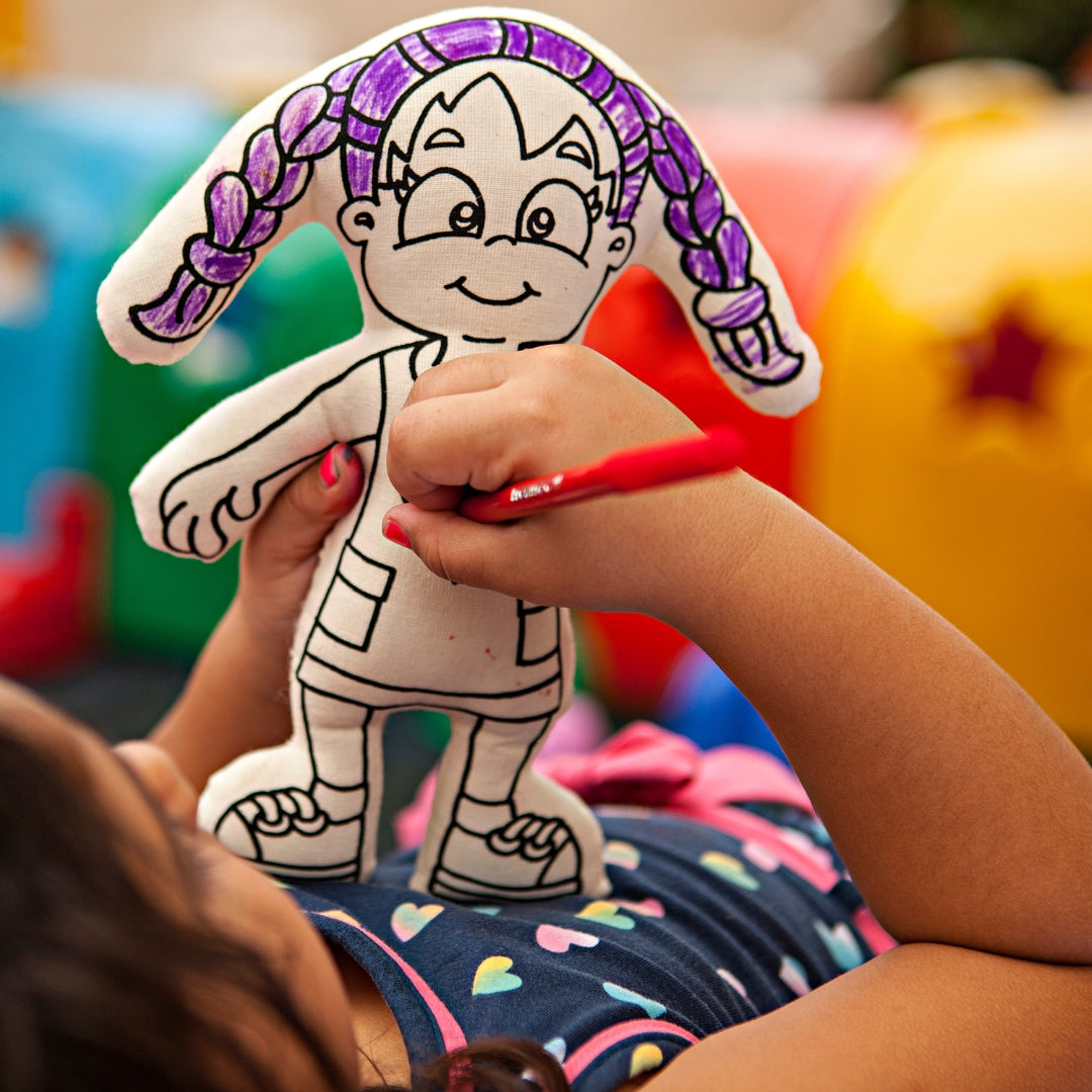 Kiboo Kids - Doll for Coloring - Girl with Braids