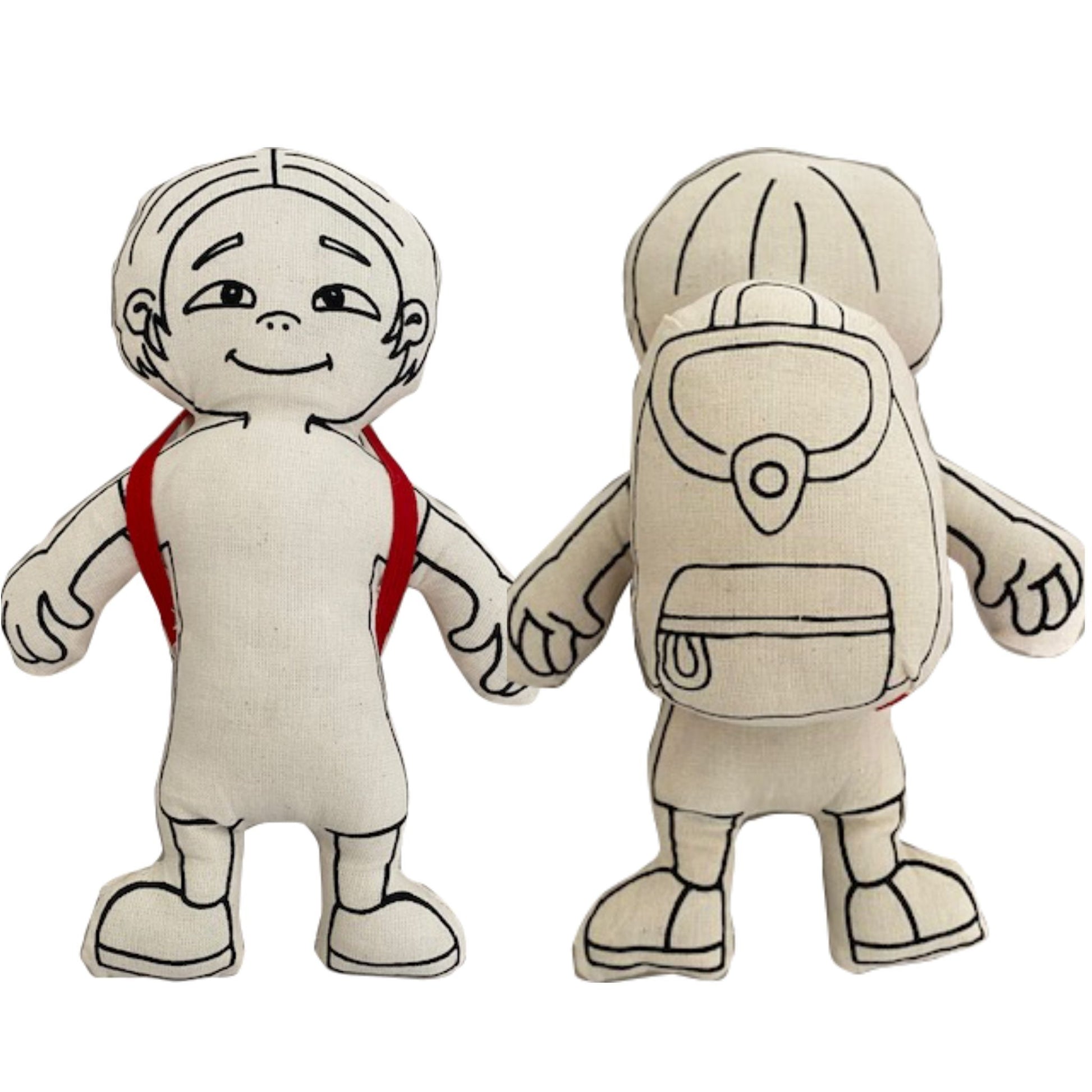 Doll for coloring - Gender Neutral - Kid with Parted Hair