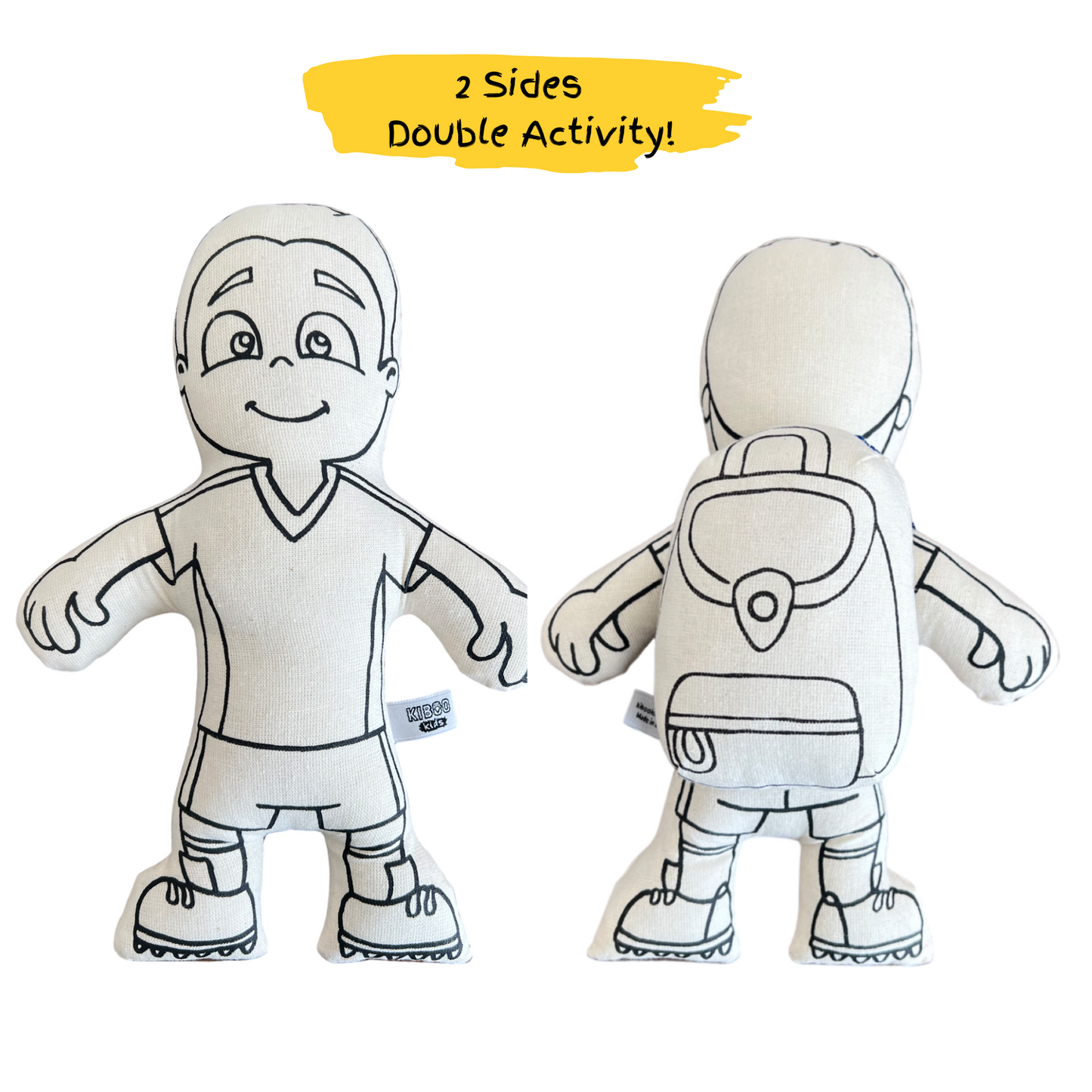 Kiboo Kids Soccer Series: Soccer Boy Doll - Colorable and Washable for Creative Play