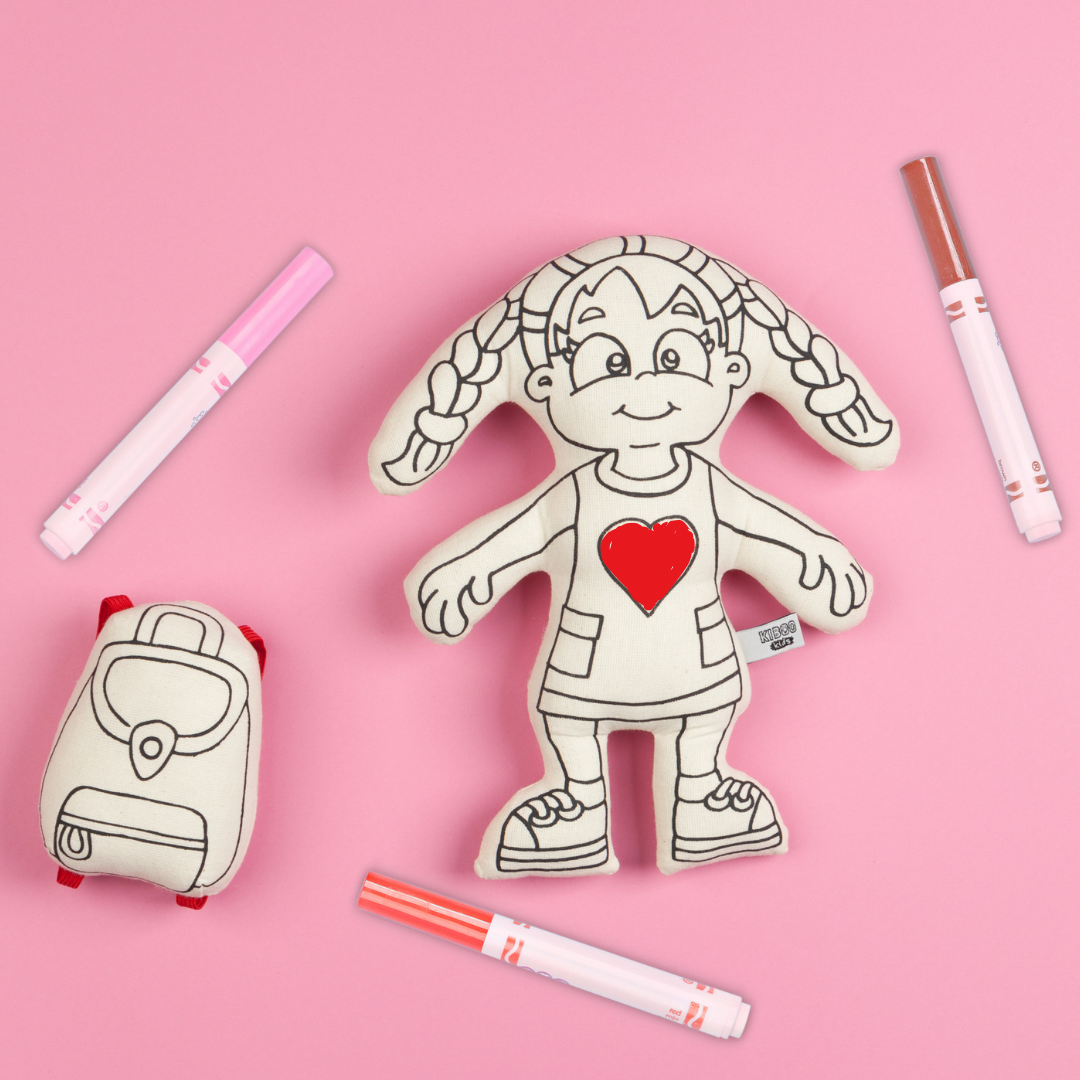 Kiboo Kids - Doll for Coloring - Girl with Braids