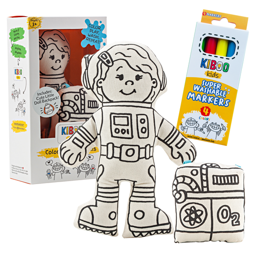 Kiboo Kids Space Explorer: Girl Astronaut Doll with Mini Space Pack - Educational and Imaginative Play Toy