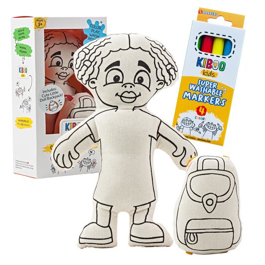 Kiboo Kids: Doll for coloring - Gender Neutral - Kid with Locks