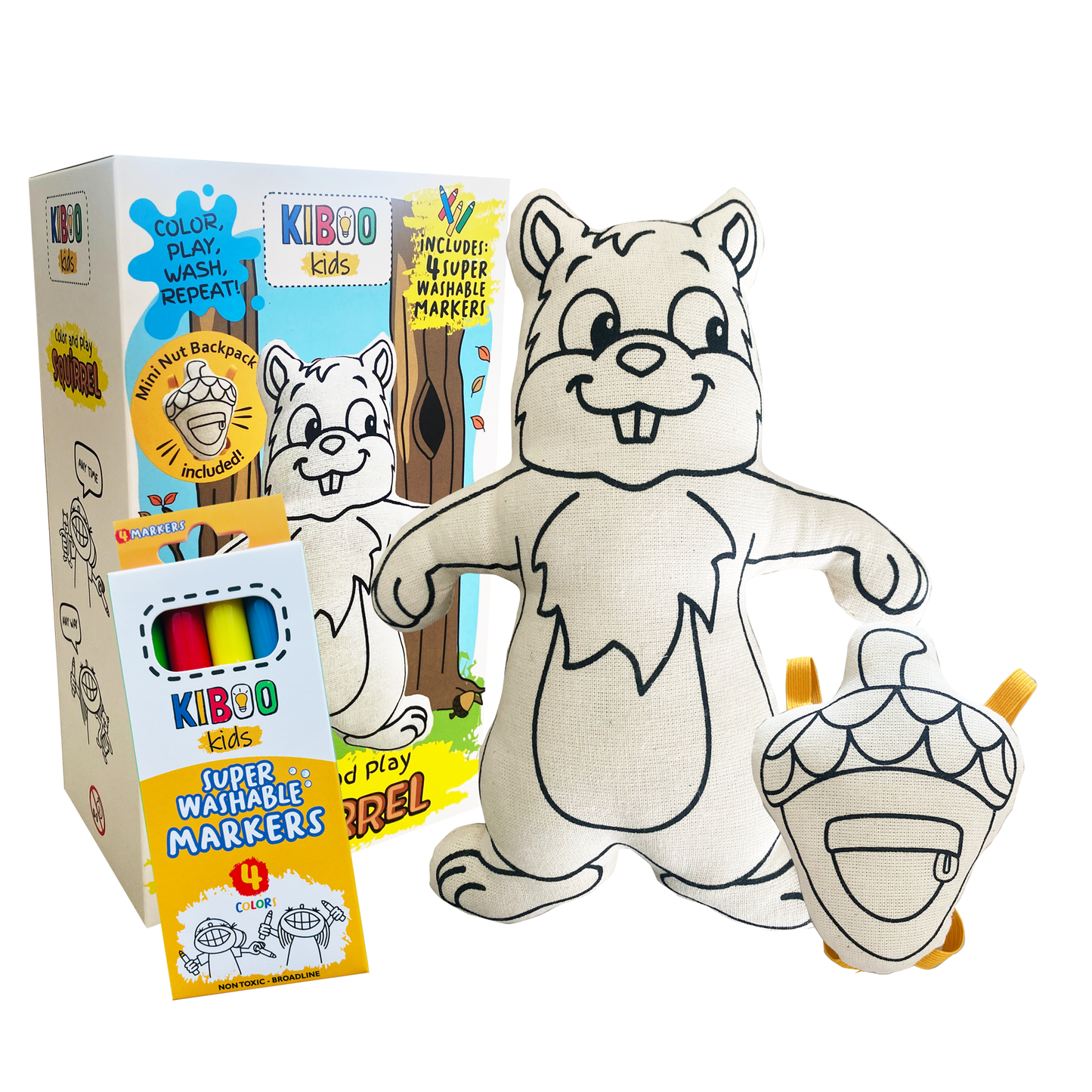 Kiboo Color & Play - Squirrel with Mini Nut Backpack