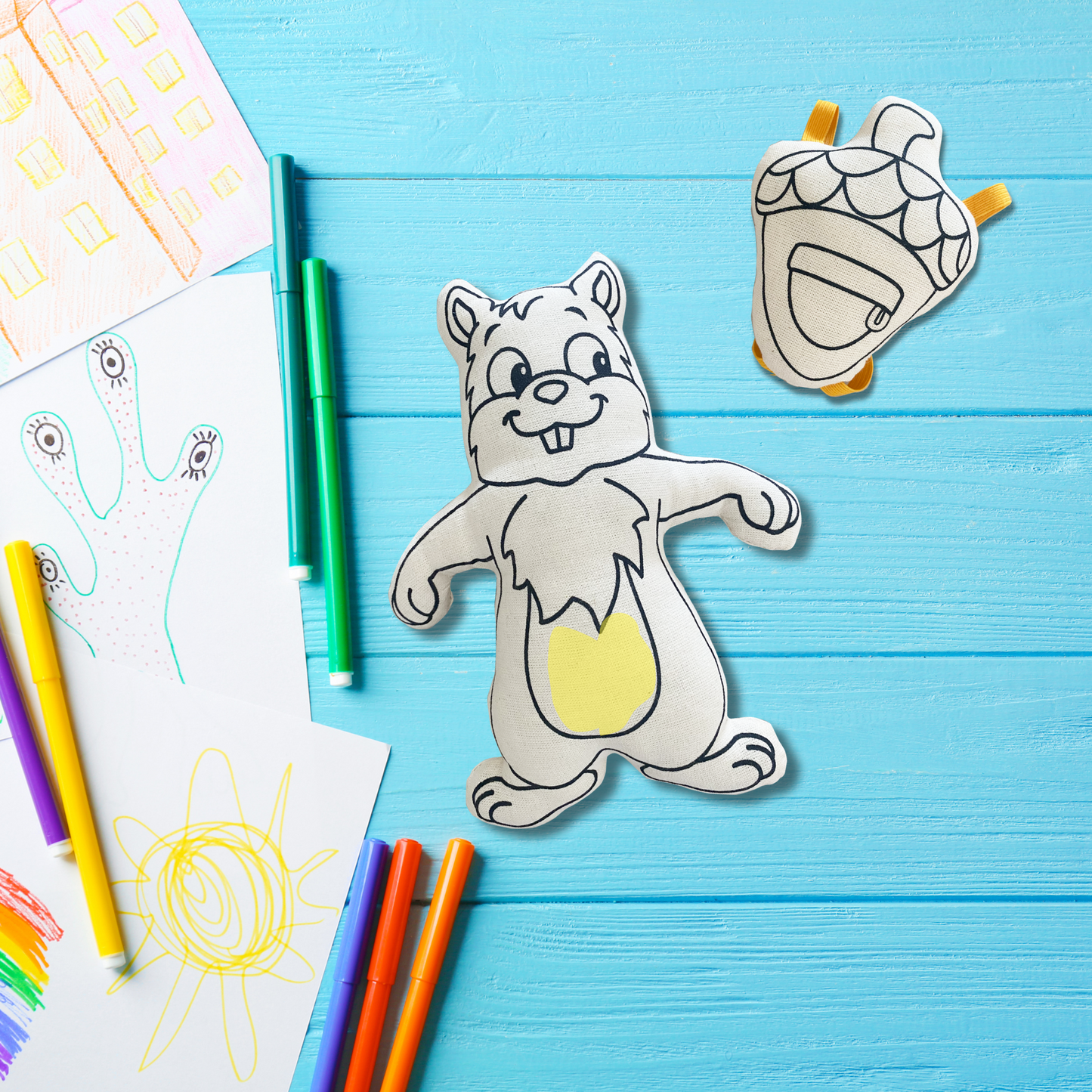 Kiboo Color & Play - Squirrel with Mini Nut Backpack